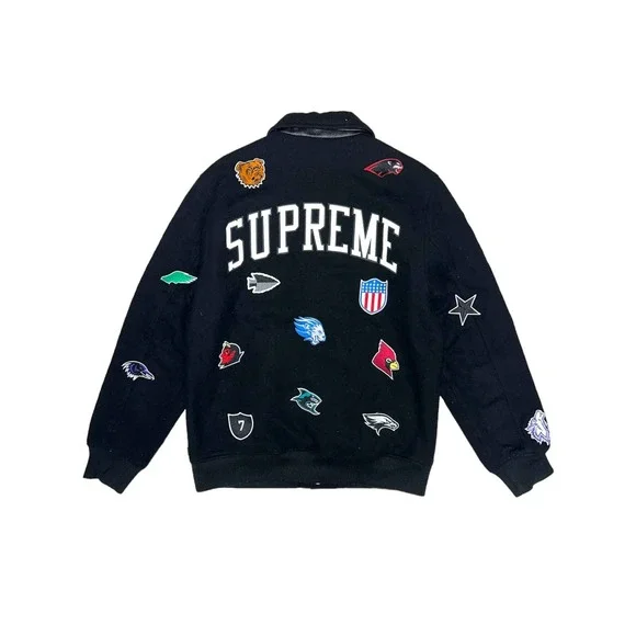 Supreme FW14 Franchise Patch Wool Varsity Jacket